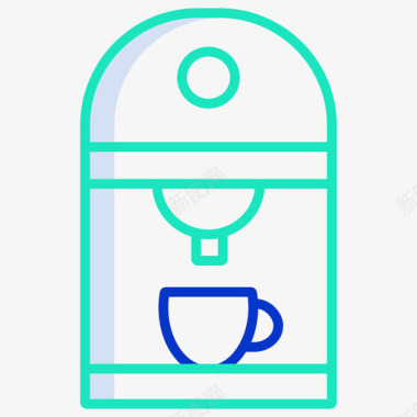 咖啡机咖啡图标3轮廓颜色图标