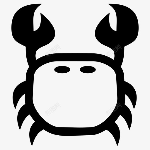 螃蟹动物鱼图标svg_新图网 https://ixintu.com 动物 海鲜 螃蟹 食物