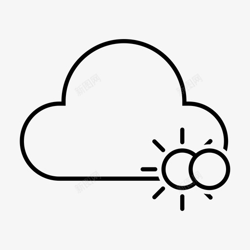 日食云月亮图标svg_新图网 https://ixintu.com 天气 太阳 日食 月亮