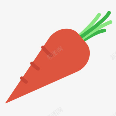 胡萝卜水果和蔬菜38扁平图标图标
