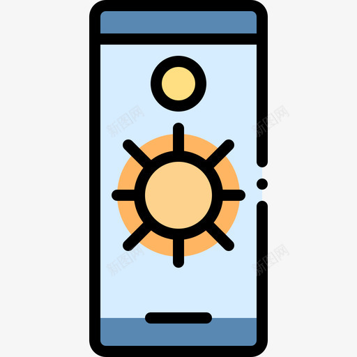 智能手机天气239线性颜色图标svg_新图网 https://ixintu.com 天气239 智能手机 线性颜色