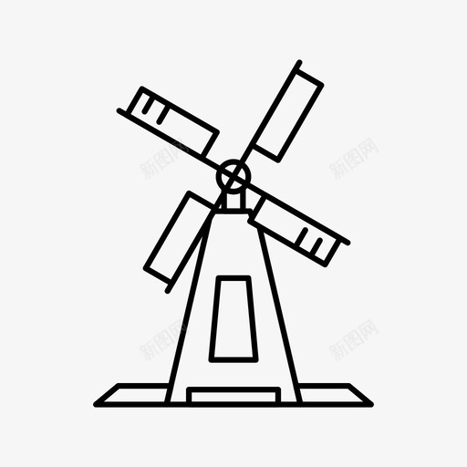 风车荷兰风力发电图标svg_新图网 https://ixintu.com 发电 维多利 荷兰 风力 风车