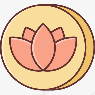 莲花瑜伽10线条颜色图标图标