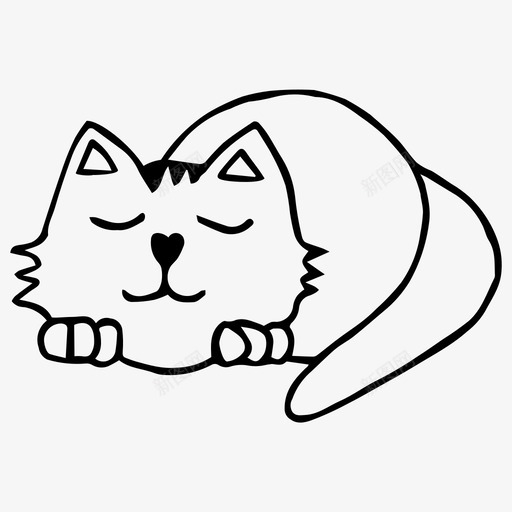 猫手绘小猫图标svg_新图网 https://ixintu.com 宠物 小猫 手绘 猫