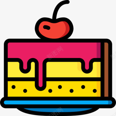 蛋糕面包房130线性颜色图标图标