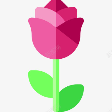 玫瑰花11平坦图标图标