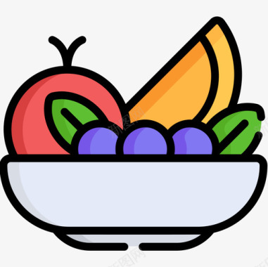 蔬菜营养5原色图标图标