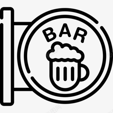 酒吧啤酒36直列图标图标