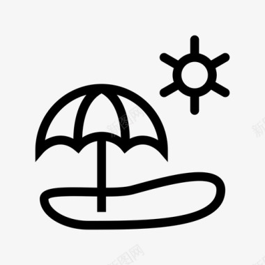 伞海滩季节图标图标