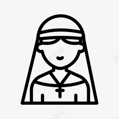 修女基督教5直系图标图标