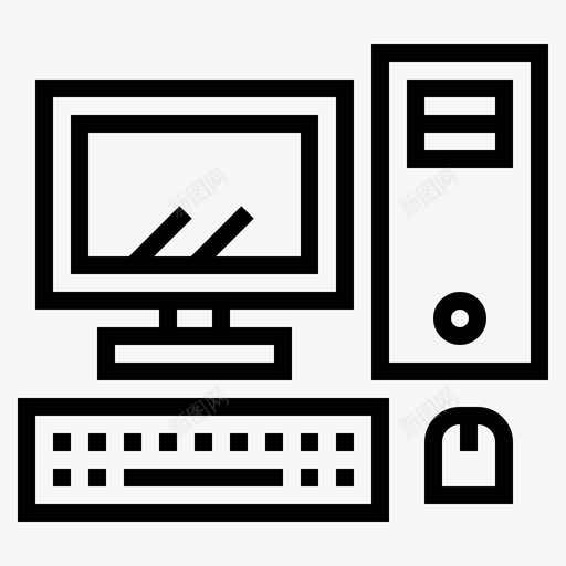 计算机57学校线性图标svg_新图网 https://ixintu.com 57学校 线性 计算机