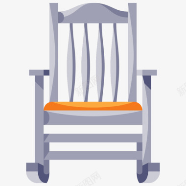 摇椅家具145扁平图标图标