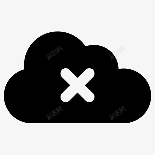 离线云断开连接图标svg_新图网 https://ixintu.com 互联网 断开 有云 没有 离线 连接