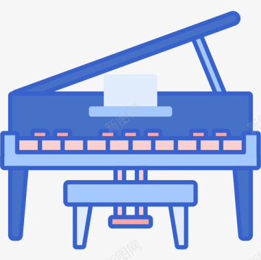 大钢琴音乐105线性色彩图标图标