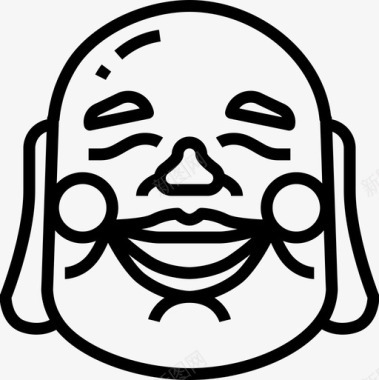 微笑中国传统1直线型图标图标