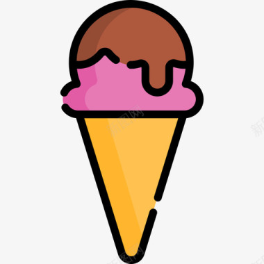冰淇淋巴西嘉年华13线性颜色图标图标
