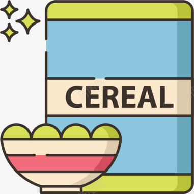 谷类食品食品饮料6原色图标图标