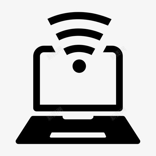 笔记本网络连接信号图标svg_新图网 https://ixintu.com wifi 信号 笔记本 网络 连接