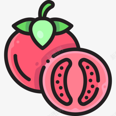 番茄水果18线形颜色图标图标