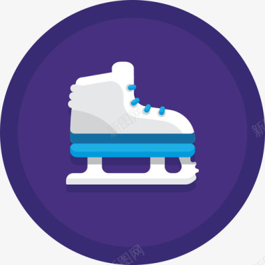 溜冰鞋运动设备12扁平圆形图标图标