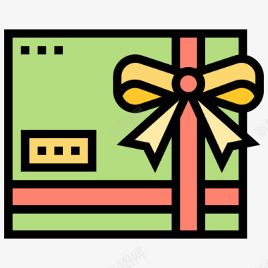 礼品购物和零售8线性颜色图标图标