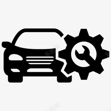 汽车修理维修汽车服务2套图标图标