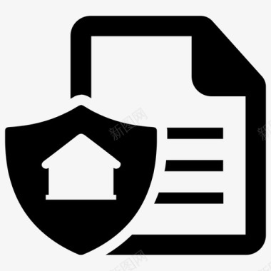 家庭安全政策图标房屋保险图标