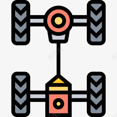 转向智能汽车4线性颜色图标图标