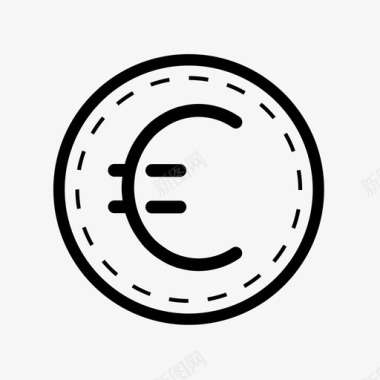 欧元硬币货币付款图标图标