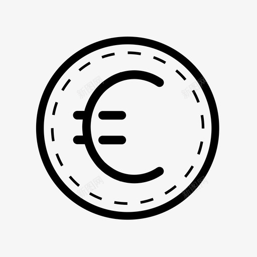 欧元硬币货币付款图标svg_新图网 https://ixintu.com 付款 欧元硬币 货币