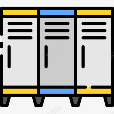 储物柜健身108线性颜色图标图标
