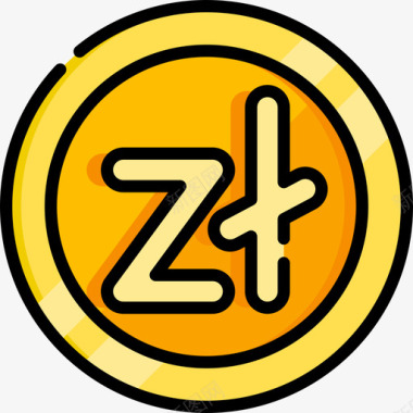 兹罗提货币8线性颜色图标图标