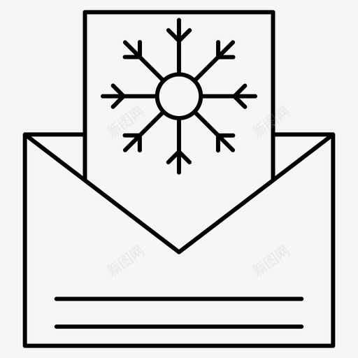 信件圣诞节贺卡图标svg_新图网 https://ixintu.com 信件 圣诞 圣诞节 细线 贺卡 邮件