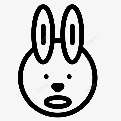 兔子动物小白兔图标svg_新图网 https://ixintu.com 兔子 动物 小兔 小白兔 脸 藤壶线