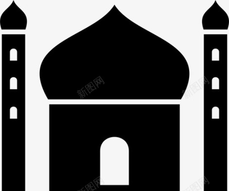 清真寺会众祈祷伊斯兰教图标图标
