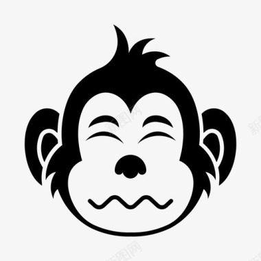厌恶表情符号猴子图标图标