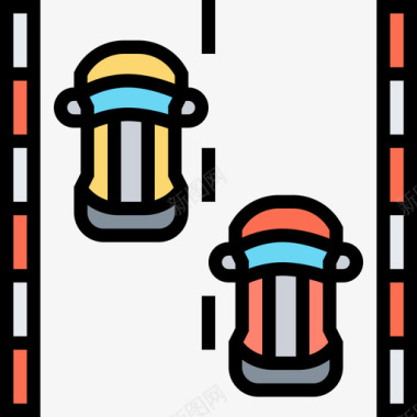 赛车赛车运动4线性颜色图标图标