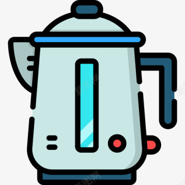 热水器电子设备9线性颜色图标图标
