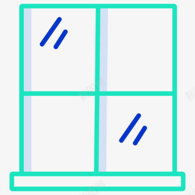 窗户家具装饰3轮廓颜色图标图标