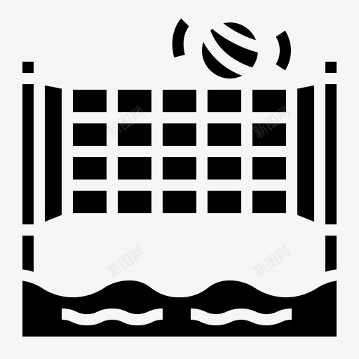 网沙滩排球运动图标svg_新图网 https://ixintu.com 夏季 沙滩排球 泳池派对 网 运动
