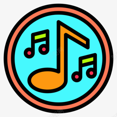 Quaver音乐和声音11线性颜色图标图标