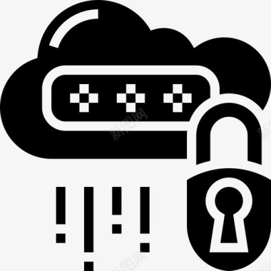 云密码机密信息5字形图标图标