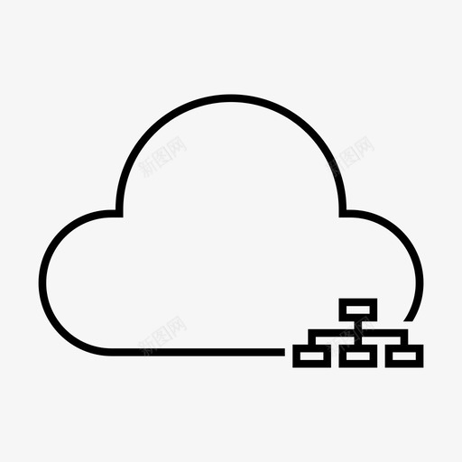 基础设施云数据图标svg_新图网 https://ixintu.com 云 基础设施 数据 服务 网络