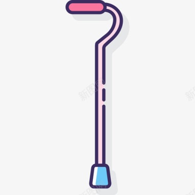 拐杖残疾1线性颜色图标图标
