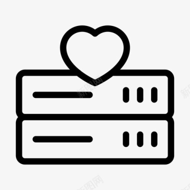 收藏夹服务器数据库心脏图标图标