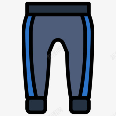 长裤棒球45线性颜色图标图标