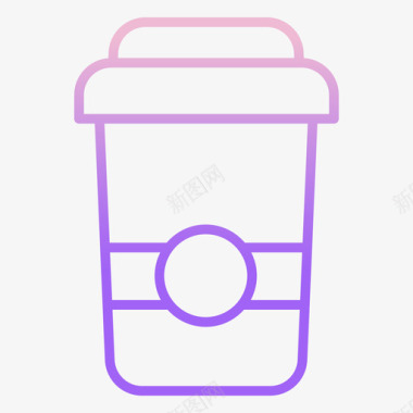 咖啡杯咖啡图标2轮廓渐变图标
