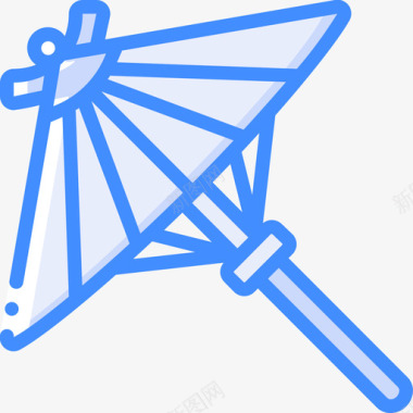 阳伞日本61蓝色图标图标