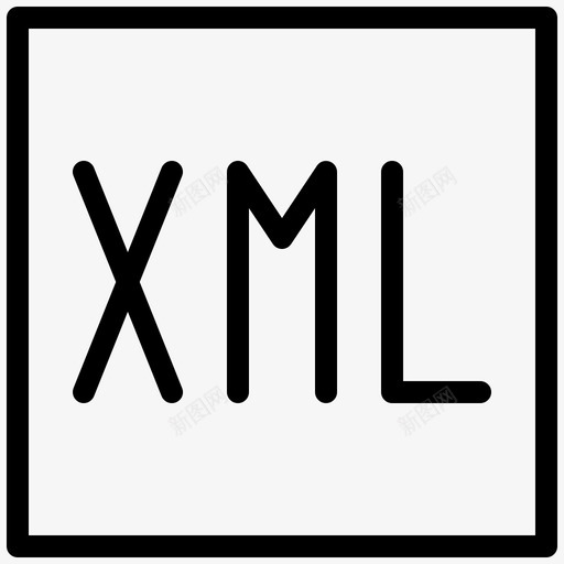 文件格式xml图标svg_新图网 https://ixintu.com xml 常规 应用程序 文件 格式 编程 网站 行集