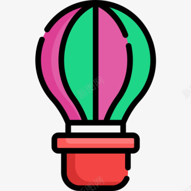 热气球巴西嘉年华13线性颜色图标图标